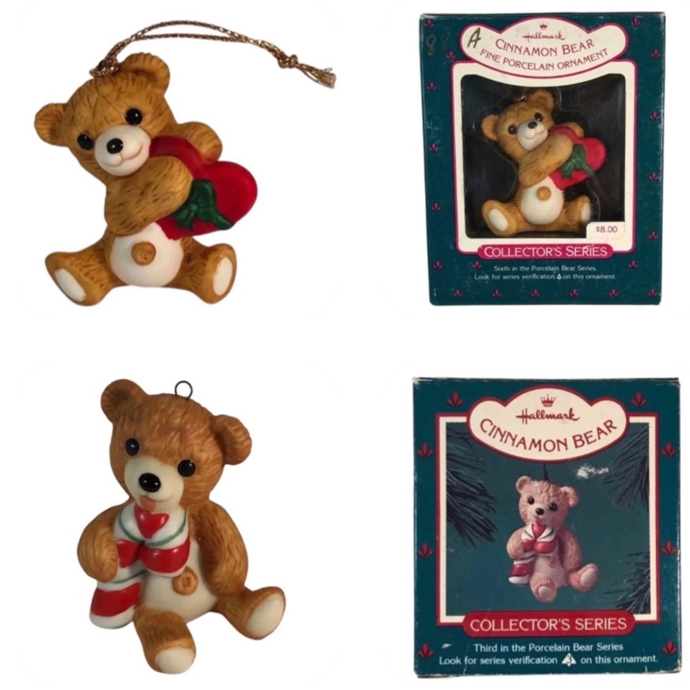 Vintage Hallmark Ornament Bundle - Porcelain Bear Series 1985 1988